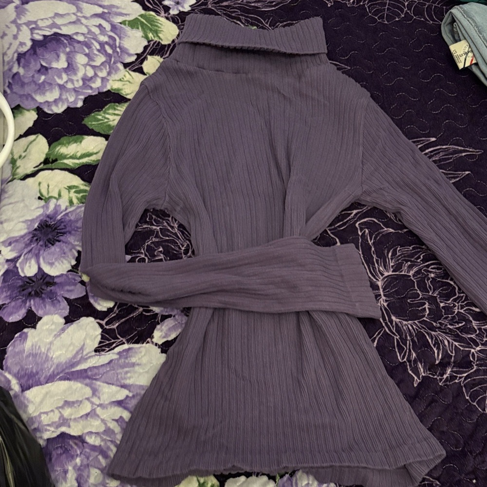 Purple Turtleneck Sweater